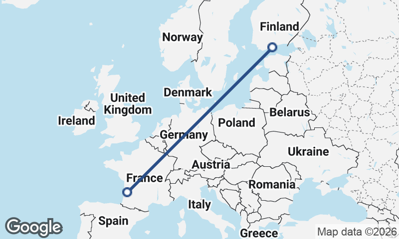 Bordeaux to Helsinki