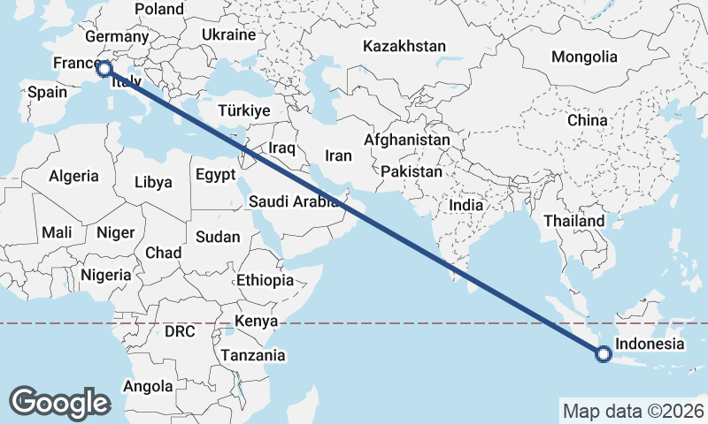Turin to Jakarta