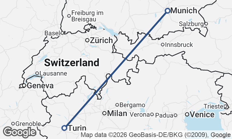 Turin to Munich