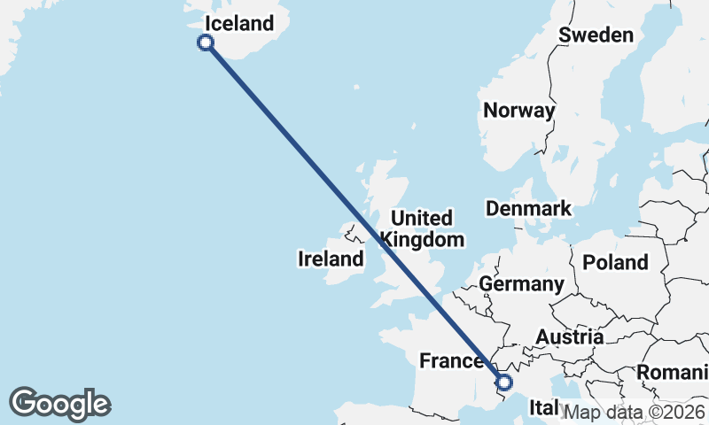 Turin to Reykjavík