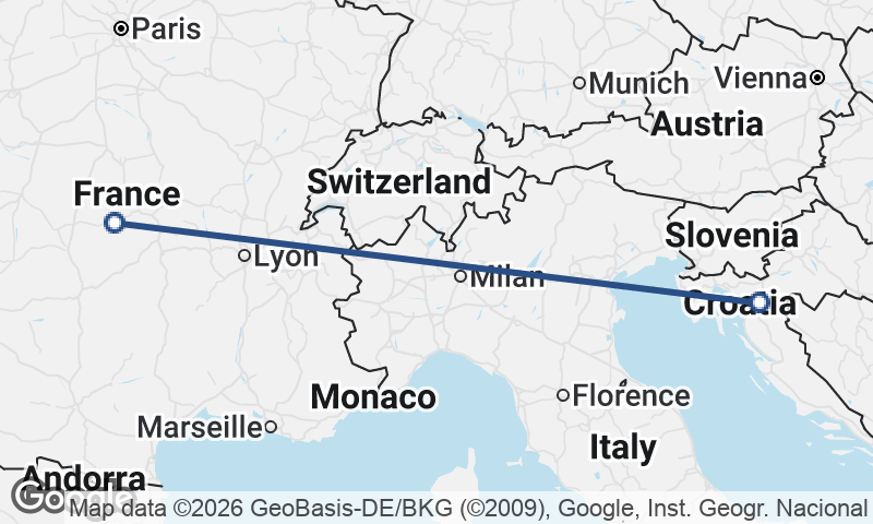 Croatia to France