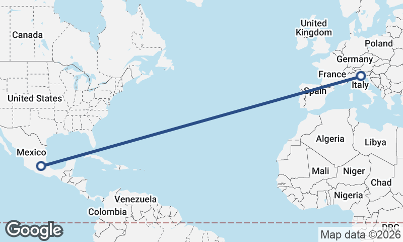 Venice to Mexico City