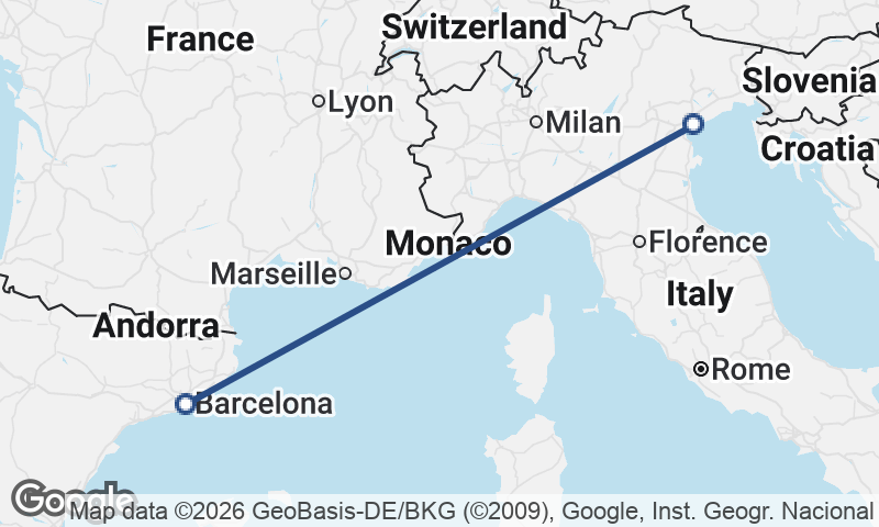 Venice to Barcelona