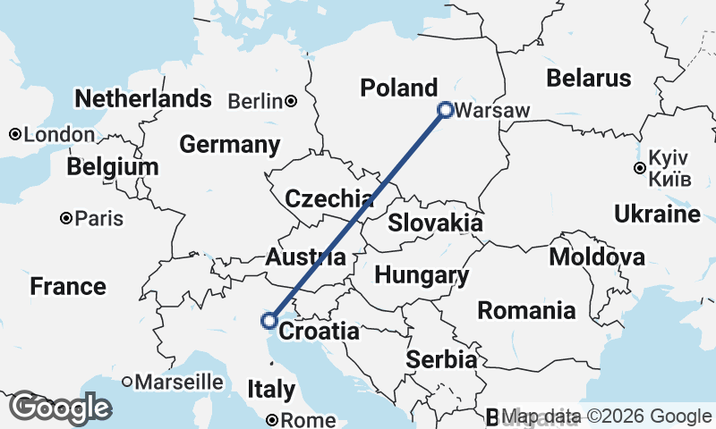 Venice to Warsaw