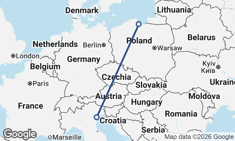 Venice to Gdańsk