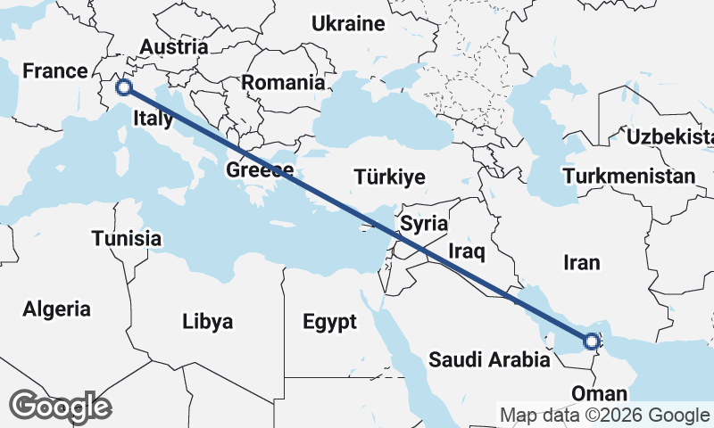 Milan to Dubai