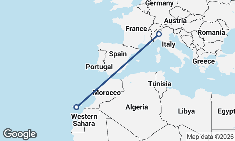 Milan to Las Palmas de Gran Canaria