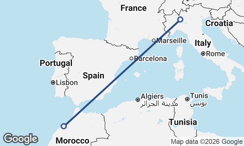 Milan to Casablanca