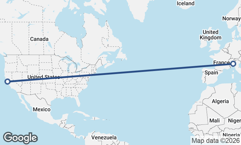 Milan to San Francisco