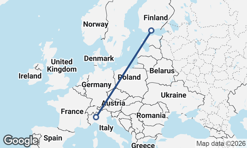 Milan to Helsinki