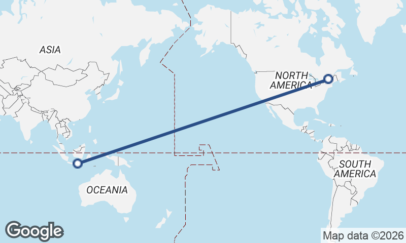 Montréal to Surabaya