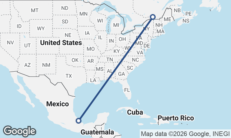 Montréal to Veracruz