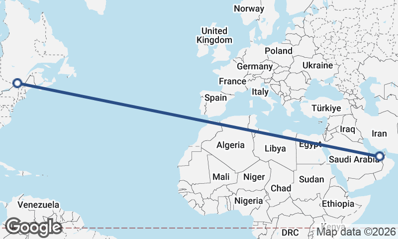 Montréal to Abu Dhabi