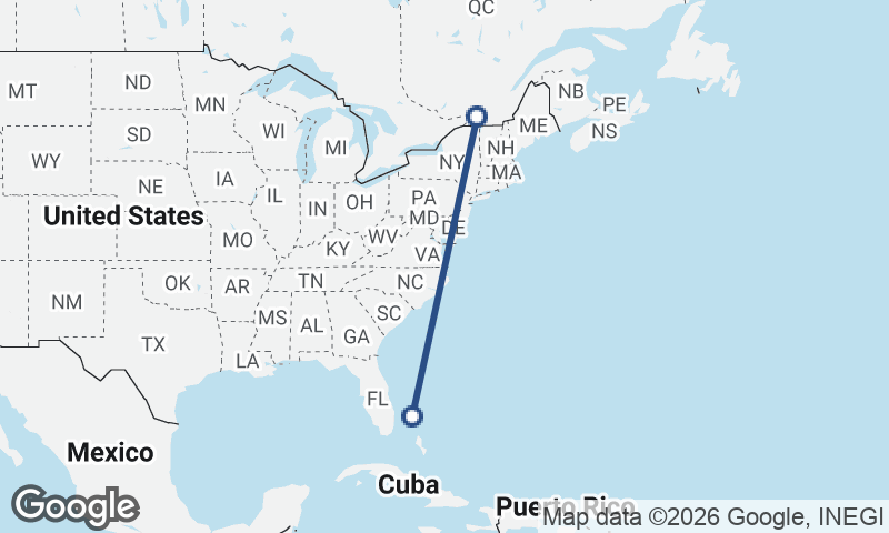 Montréal to Freeport City