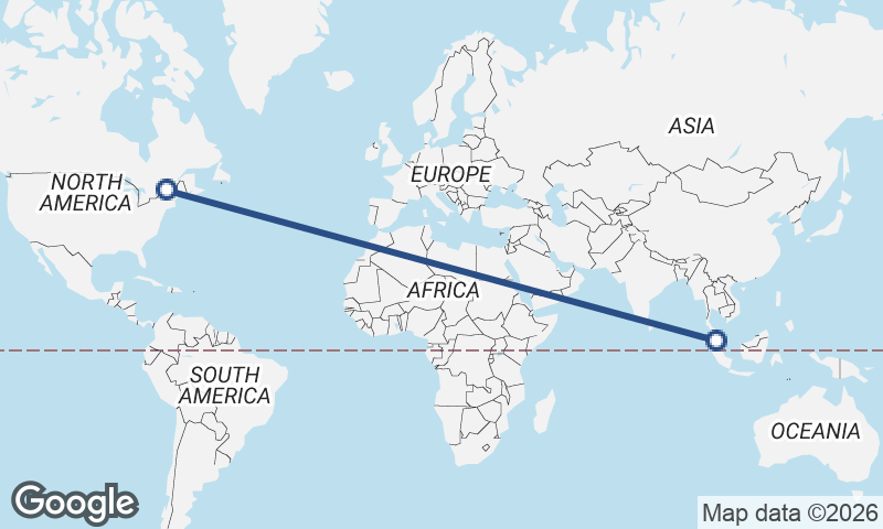 Montréal to Kuala Lumpur