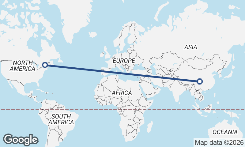 Montréal to Chengdu
