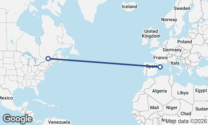 Montréal to Barcelona