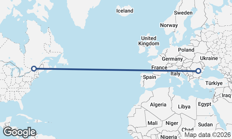 Montréal to Bucharest