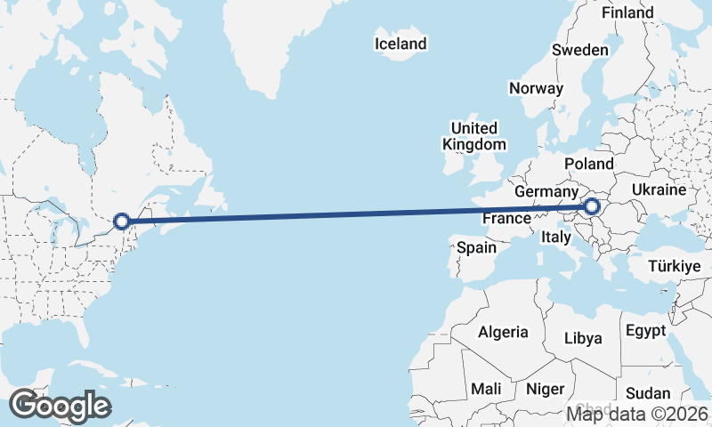 Montréal to Budapest