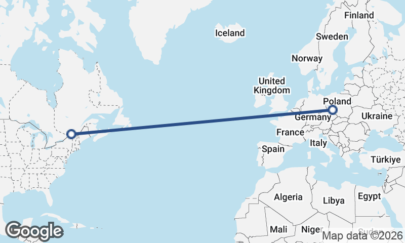 Montréal to Wrocław