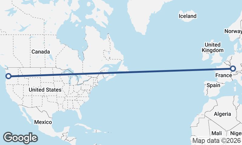 Portland to Strasbourg