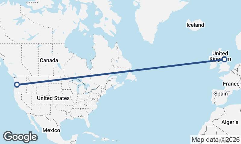 Portland to Newcastle upon Tyne