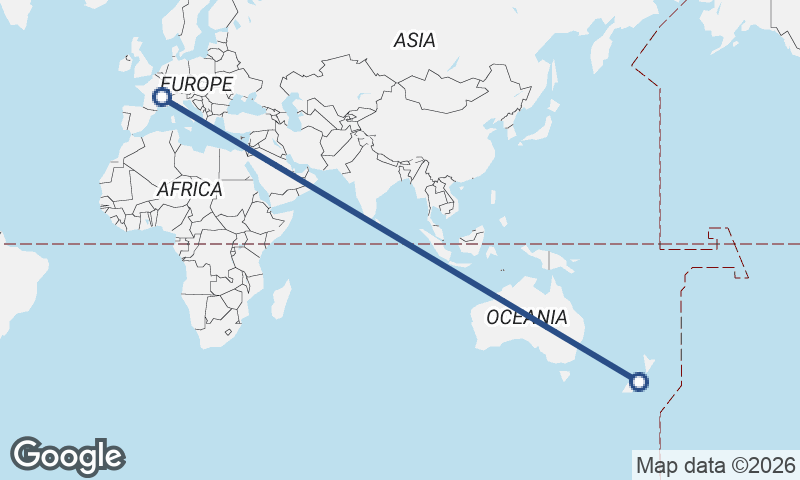 Lyon to Christchurch