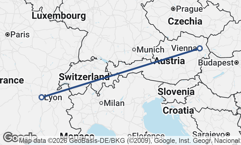 Lyon to Vienna