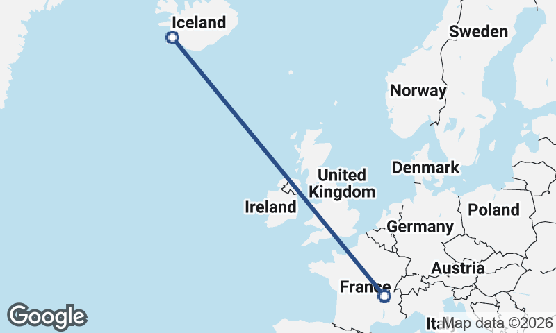Lyon to Reykjavík