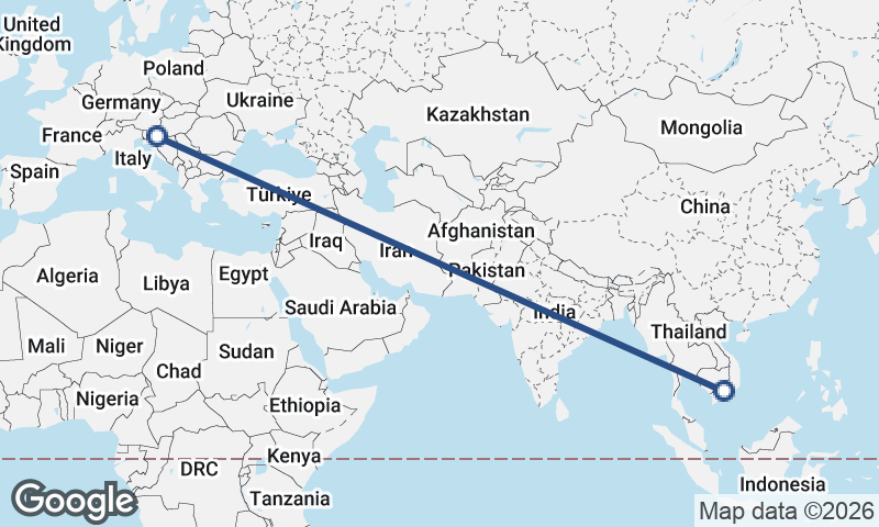 Zagreb to Ho Chi Minh City