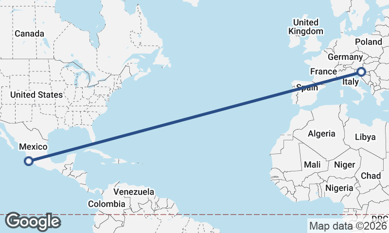 Zagreb to Manzanillo