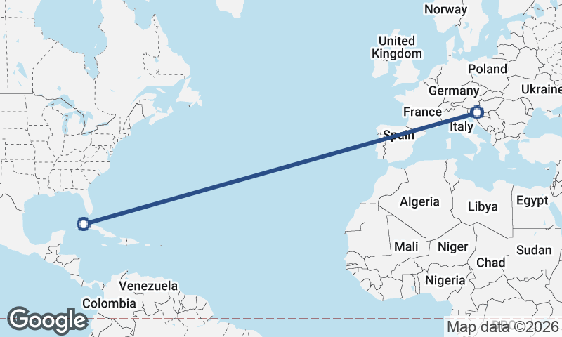 Zagreb to Havana