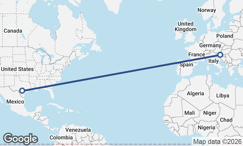 Zagreb to San Antonio