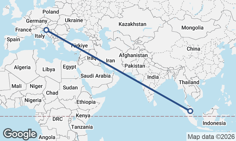 Zagreb to Kuala Lumpur