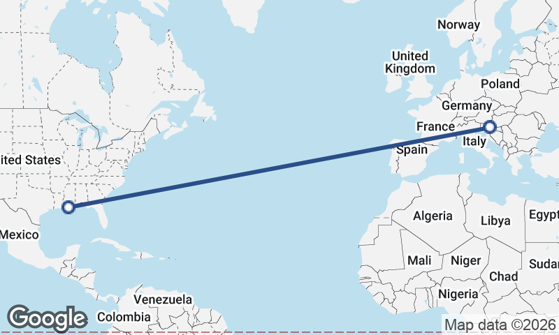 Zagreb to New Orleans