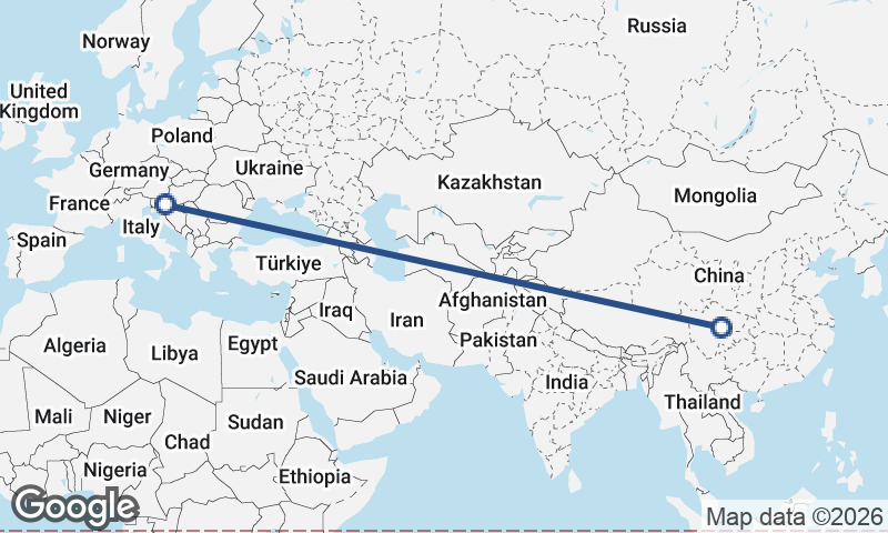 Zagreb to Chengdu