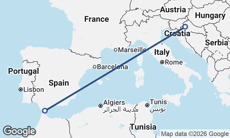 Zagreb to Algeciras