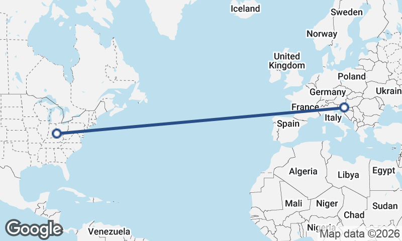 Zagreb to Cincinnati