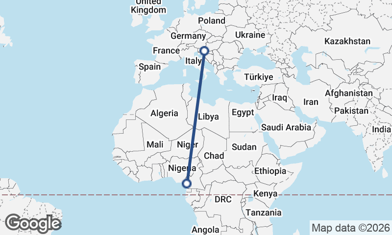 Zagreb to Douala