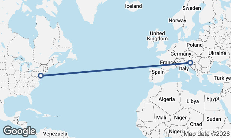 Zagreb to Philadelphia