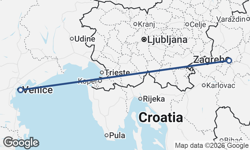 Zagreb to Venice