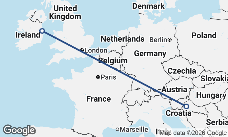 Zagreb to Dublin