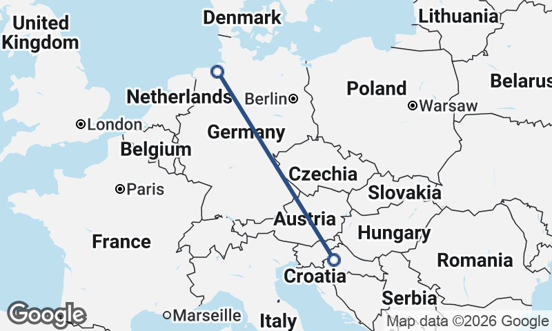 Zagreb to Bremerhaven