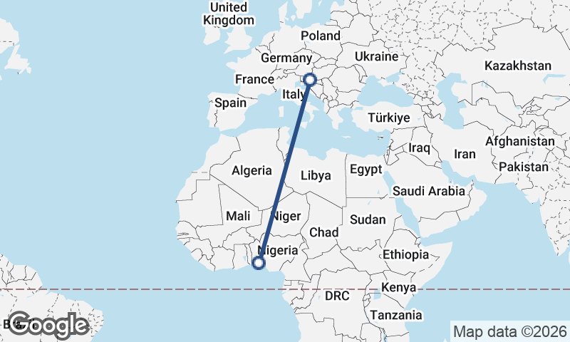 Zagreb to Lagos
