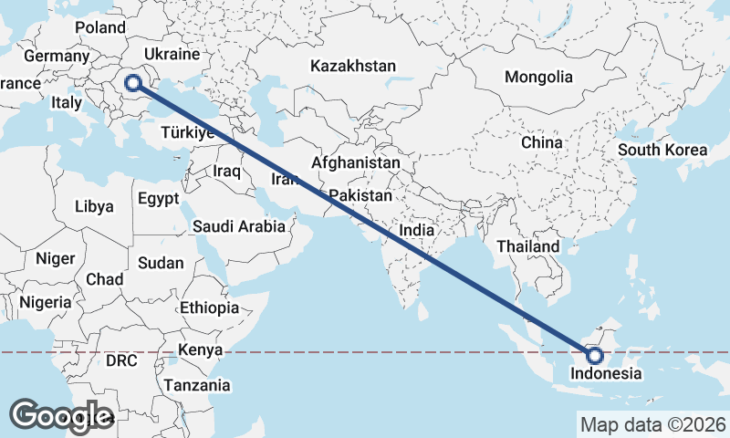 Romania to Indonesia