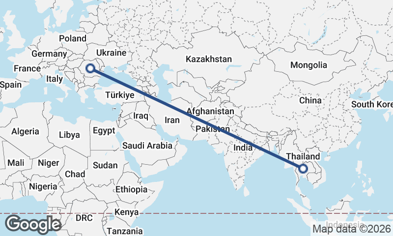 Romania to Thailand