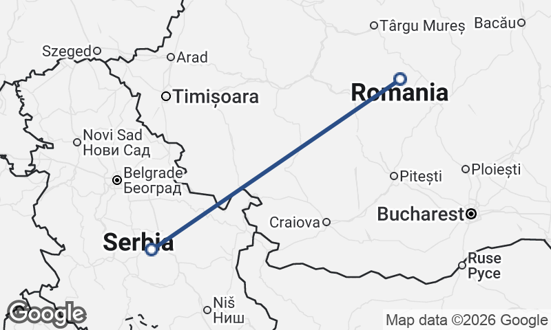 Romania to Serbia