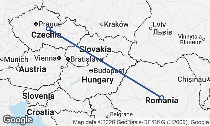 Romania to Czech Republic