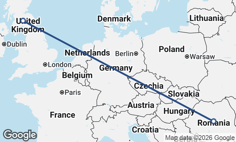 Romania to United Kingdom