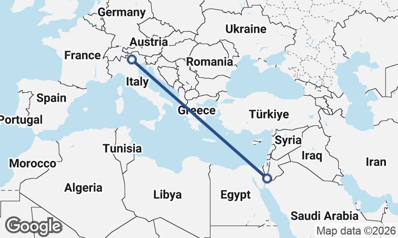 Trento to Al ‘Aqabah
